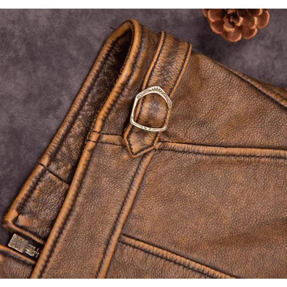 Мужская кожаная куртка китайского размера из мягкой натуральной коровьей кожи, винтажная, весна-осень