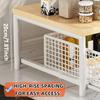 Space-Saving Under Cabinet Coffee Maker Organizer Kitchen Countertop Racks with Drawer Wire Basket Coffee Machine Storage Shelf
