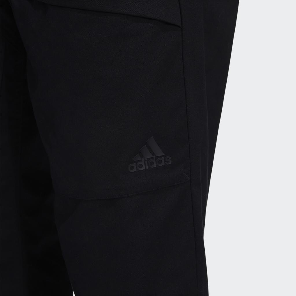 Adidas Тканые брюки-карго с кулиской и воздухопроницаемыми мужскими штанами, черные H39250