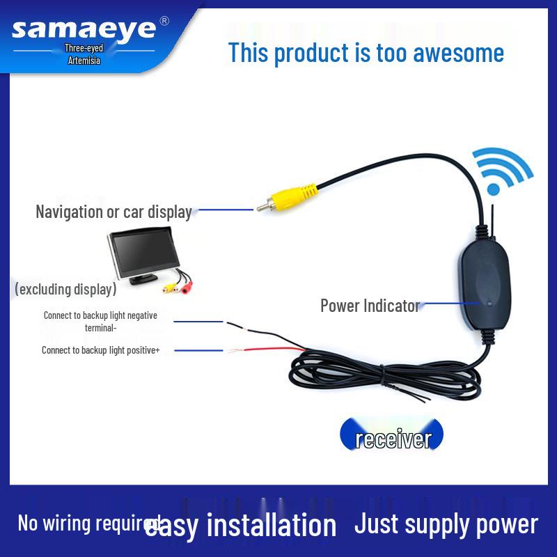 Автомобильная WiFi HD камера ночного видения, водонепроницаемая камера заднего вида с обнаружением слепых зон и беспроводным приемником 2.4G