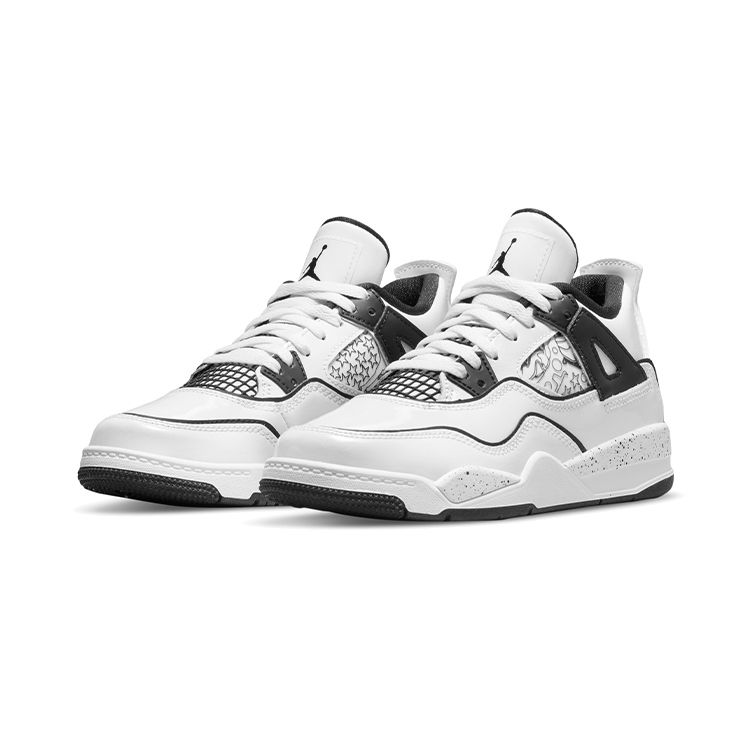 Детские кроссовки Air Jordan 4 Retro PS DIY Белый Черный Volt DC4100-100