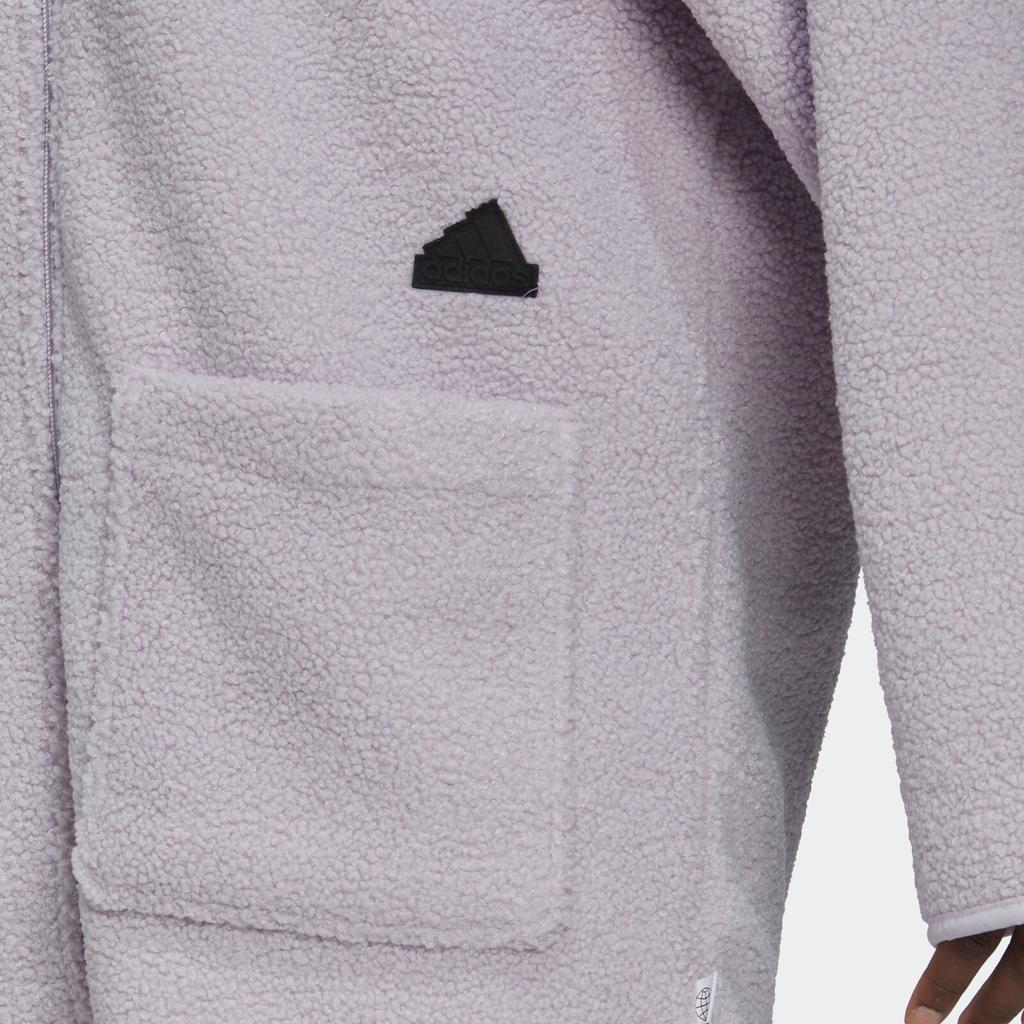 Adidas Новая толстовка с капюшоном на молнии во всю длину и однотонным логотипом, женская верхняя одежда фиолетового цвета HM2840