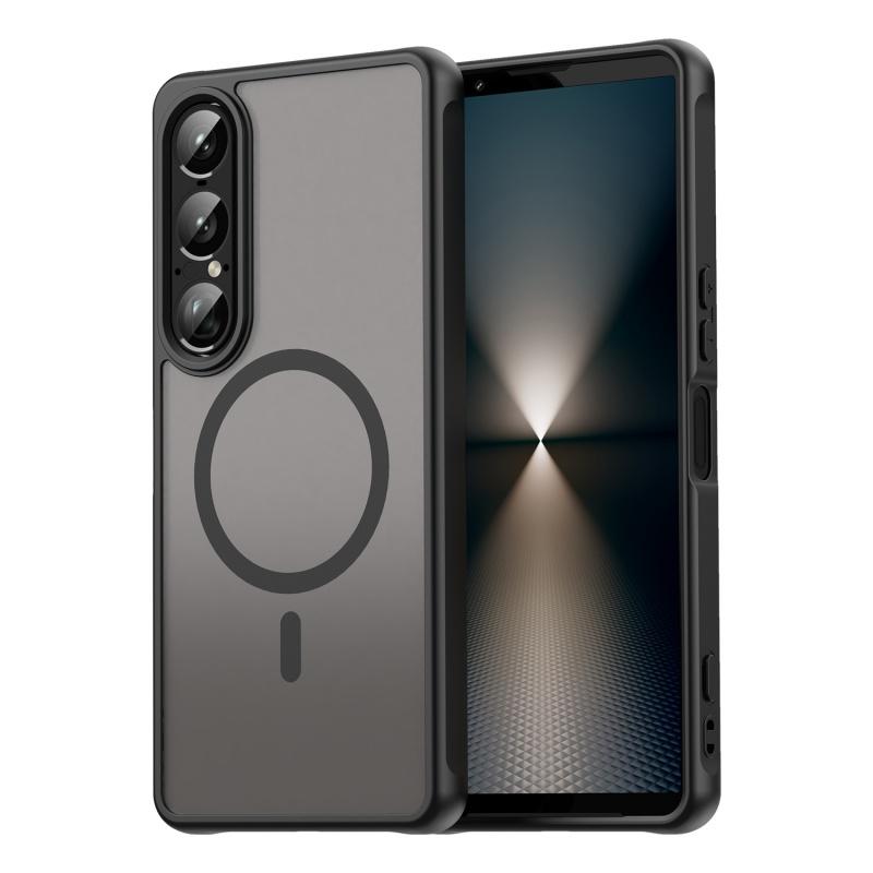 Чехол для Sony Xperia 1 VII Матовое frosted покрытие Маслоотталкивающий Магнитный Мягкий силикон Полная защита объектива Чехол для телефона