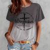 Summer Round Neck 3D Cross Faith Print Top Fashionable Casual Short Sleeved Women's T-shirts