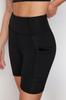 Women's Sports Tights Fashion New Season Black Double Pocket Detailed Knitted Sports Shorts Tights