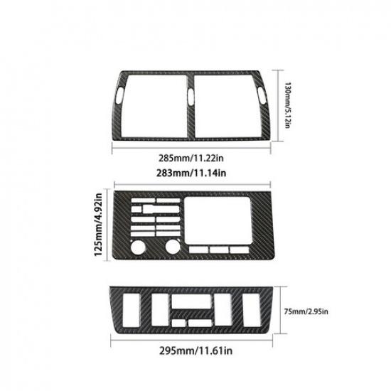 3Pcs Carbon Fiber Interior Central Console Cover Trim For BMW X5 E53 00-06 TypeB