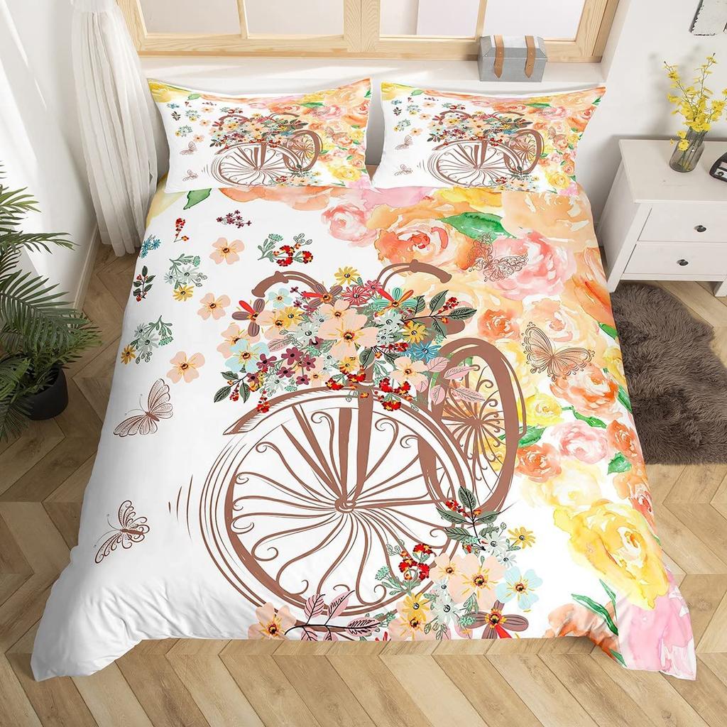 Пододеяльник с бабочками и цветами, комплект постельного белья с изображением животных и девочек, романтический комплект постельного белья с изображением садовых цветов из микрофибры