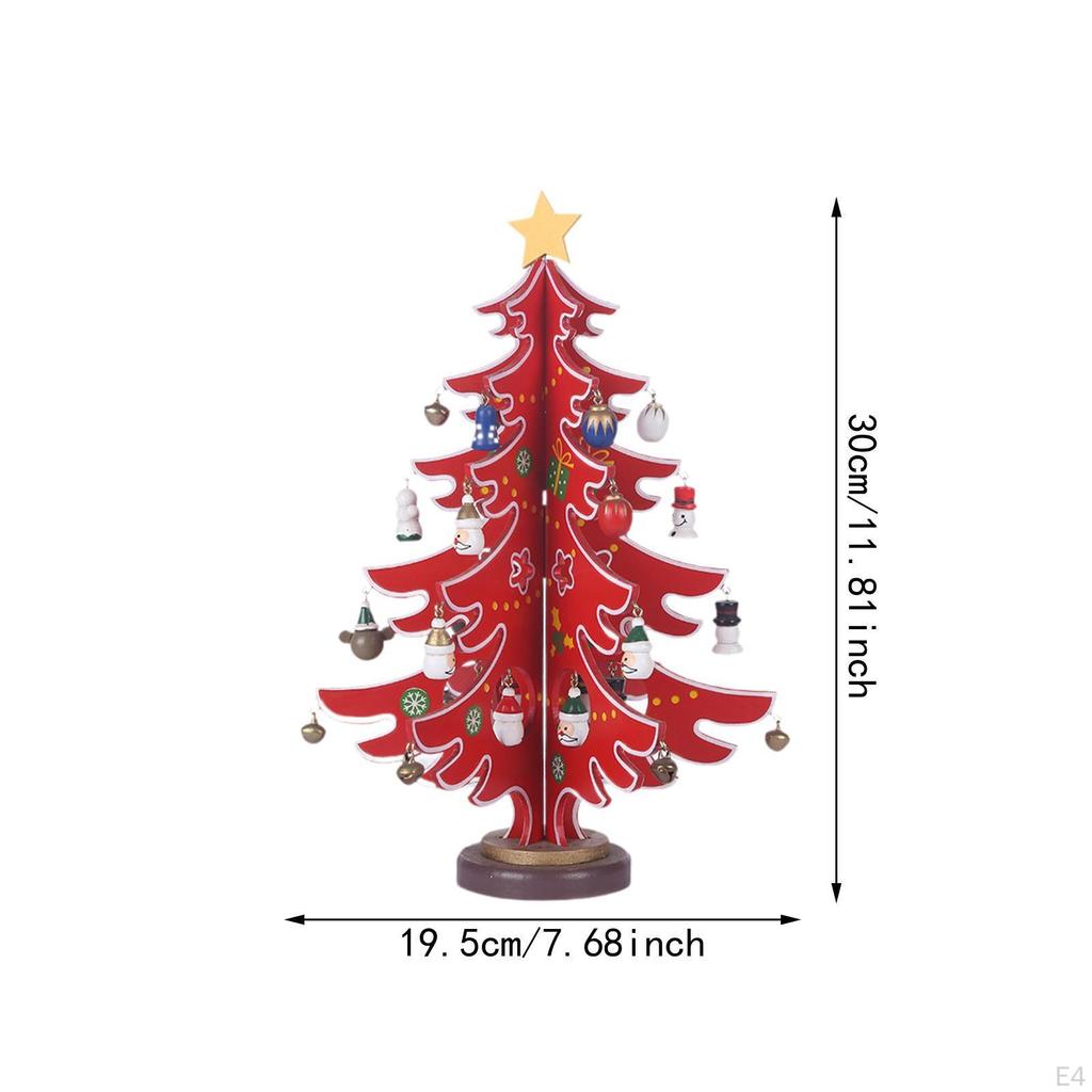 Украшение на рождественскую елку своими руками из дерева со звездой Декор для рабочего стола Мини Рождественский стол