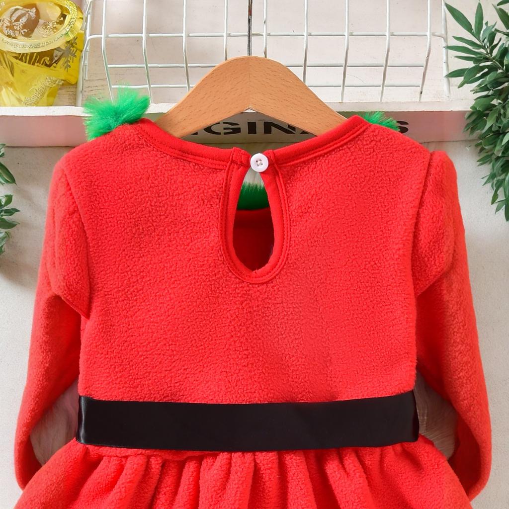 Girls Christmas Party Faux Patchwork Dress Costume