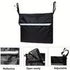 Large Capacity Wheelchair Storage Bag - Black Oxford Cloth Shopping Cart Back Seat Organizer with Mesh Pocket and Handle Strap