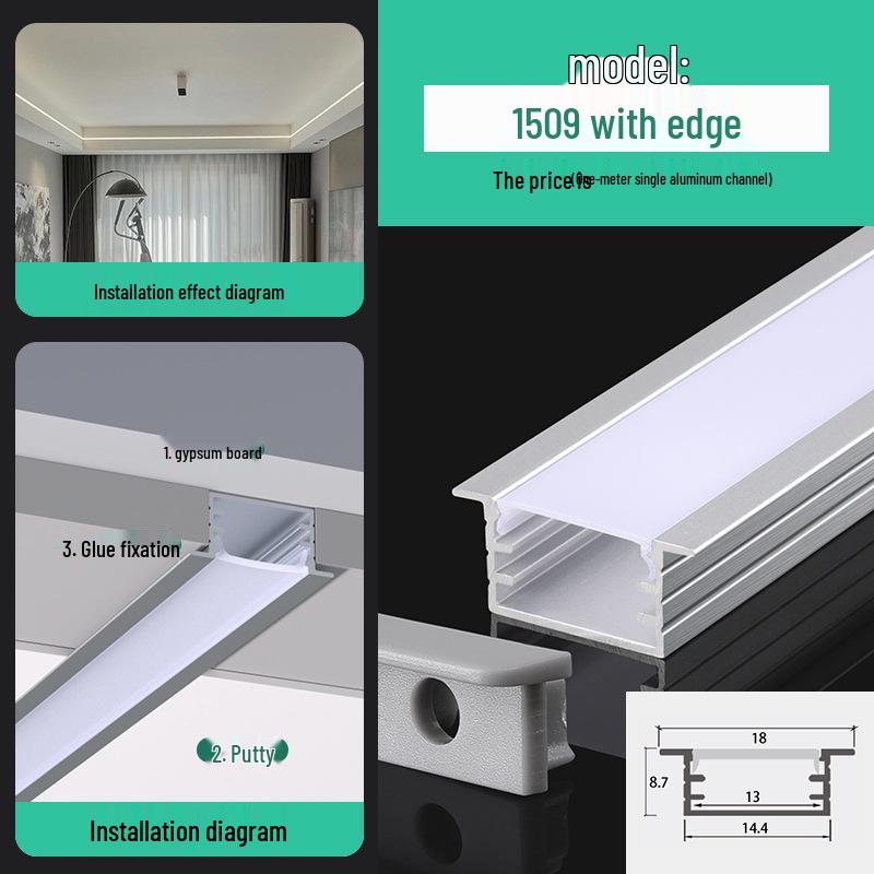 Seamless Linear Recessed LED Light Channel - Aluminum Strip Slot Design