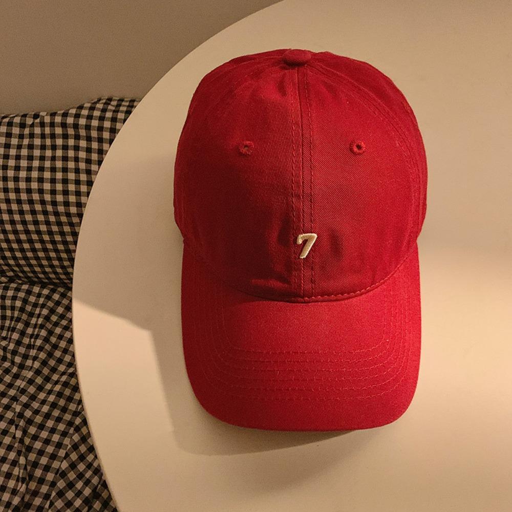 Cotton Embroidered 7 Cap Korean Style Cotton Peaked Hat Versatile Baseball Cap Girls