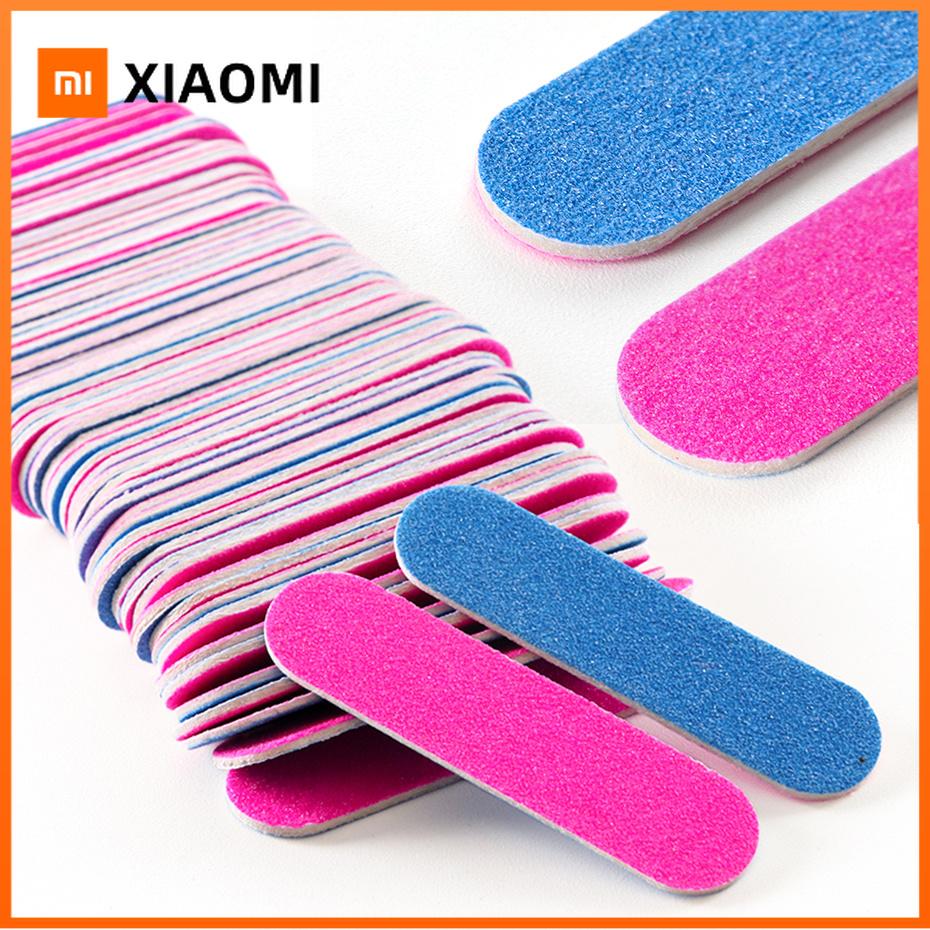 Xiaomi 50/100 шт. двухсторонние пилочки для ногтей мини деревянные шлифовальные блоки набор для гель-лака маникюр педикюр салон нейл-арт инструменты