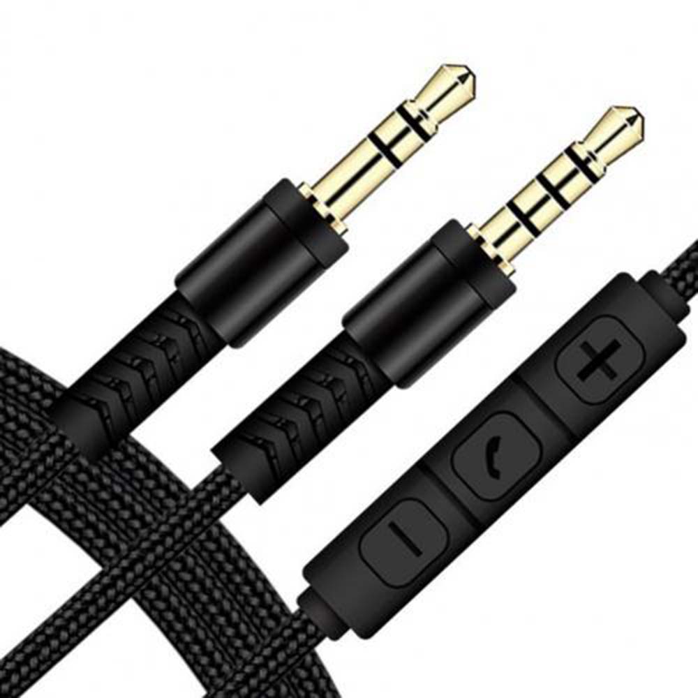 Volume control Gold-plated Plug With Mic Speaker Line Audio Cable Car Aux Cord Aux Cable Audio Wire