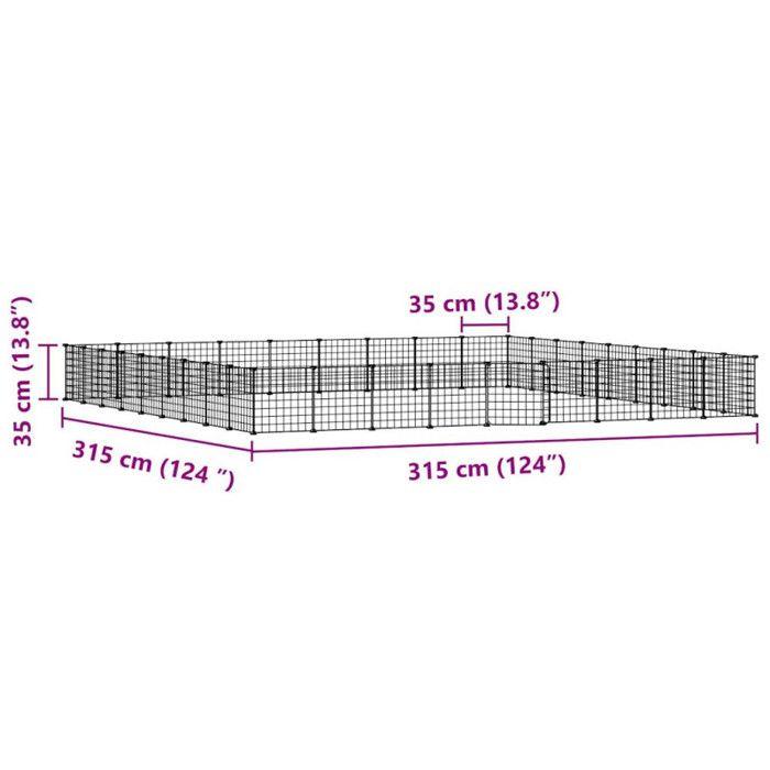 3114021 vidaXL Pet Cage 36 Panels and Door Black 35x35 Cm