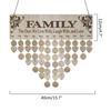 Family Birthday Calendar with Tags Wooden  Wall Hanging Board Birthday Reminder Calendar Plaque 