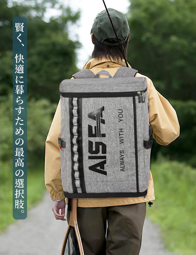 AISFA Square PC Business Laptop Expandable 30L USB Charging Suitable for Outdoor Travel Men's Backpack, 17-inch Backpack, Backpack, Backpack,