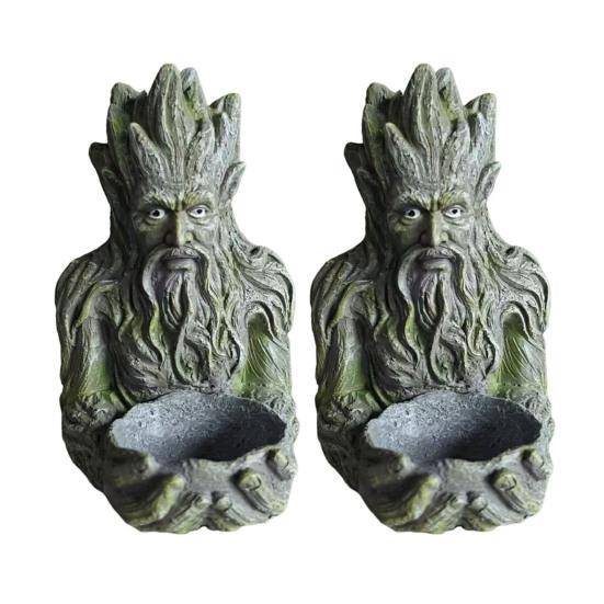 Лицо дерева кормушка для птиц скульптура Старик на дереве держатель для семян птиц погодоустойчивая уличная кормушка для птиц для сада патио двора украшение