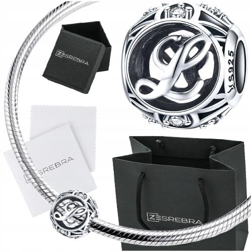 Charms Letter L 925 Bead Pendant S925 Zircons Openwork Letter