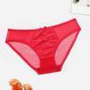 Women Comfy Breathable Stretchy Intimates Panties Underwear Translucent Mesh Pu Leather Stitching Wild Sexy Panties Halloween Party