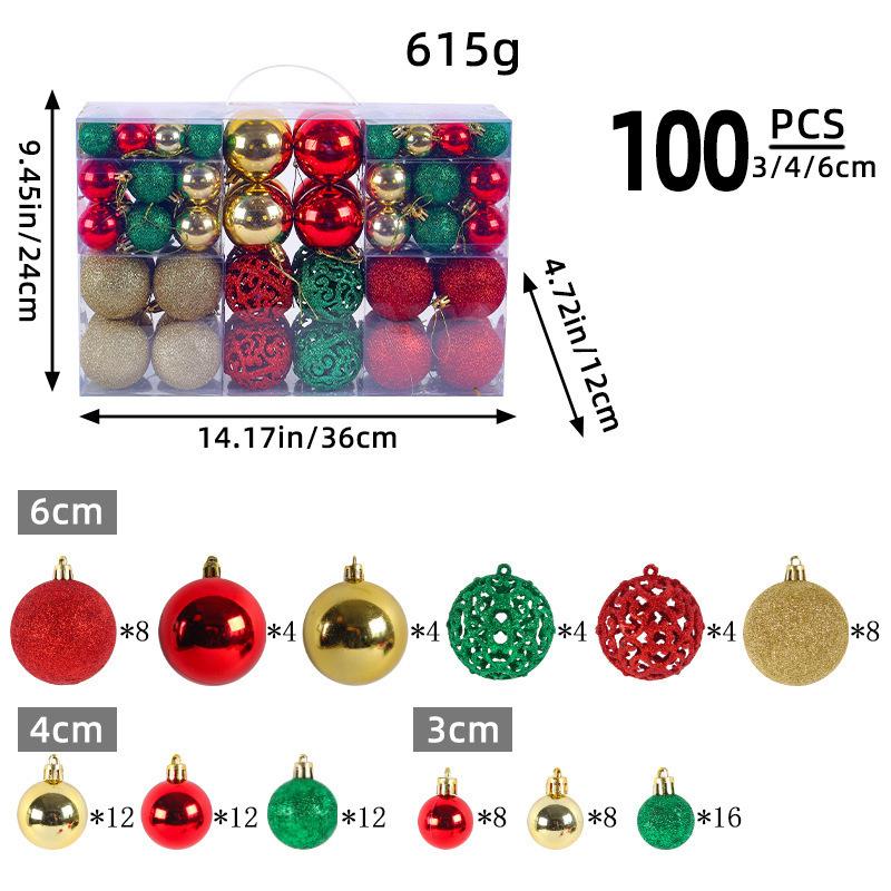 Christmas Tree Decorations, Christmas Ball Pendants, Small Accessories, Atmosphere Decoration, Green, Gold And Red Pendants