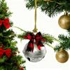 Рождественские колокольчики украшение Рустикальный рождественский колокольчик с сосновыми иголками красными ягодами и клетчатым бантом для DIY праздничной двери окна елки венка гирлянды