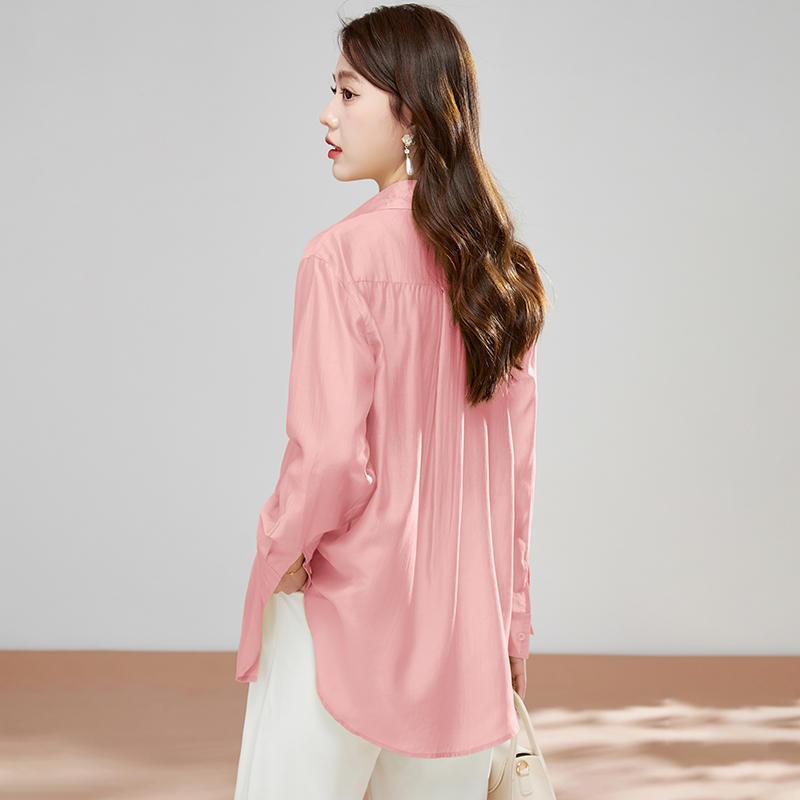 Летняя рубашка с солнцезащитным кремом, длинный рукав, дышащий топ из ледяного шелка, женская свободная рубашка, тонкая