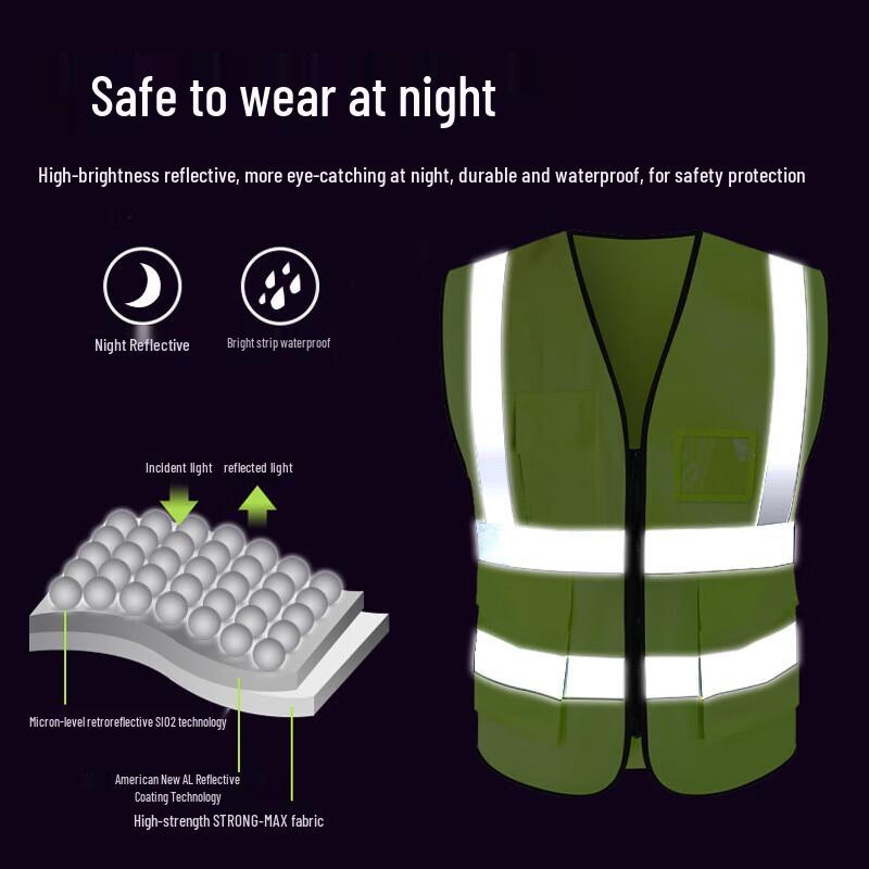 Jingmingda Multi-Pocket Reflective Work Vest