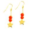 Les Trésors De Lily [Q1203] - Designer Steel Earrings 'A Star Is Born' Orange Gold - 30x10 Mm