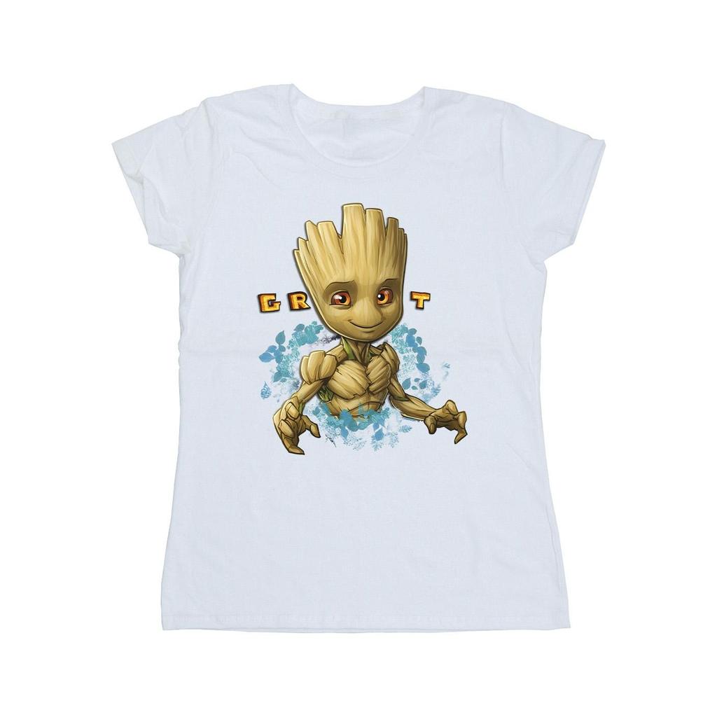 Guardians Of The Galaxy Womens/Ladies Groot Flowers Cotton T-Shirt