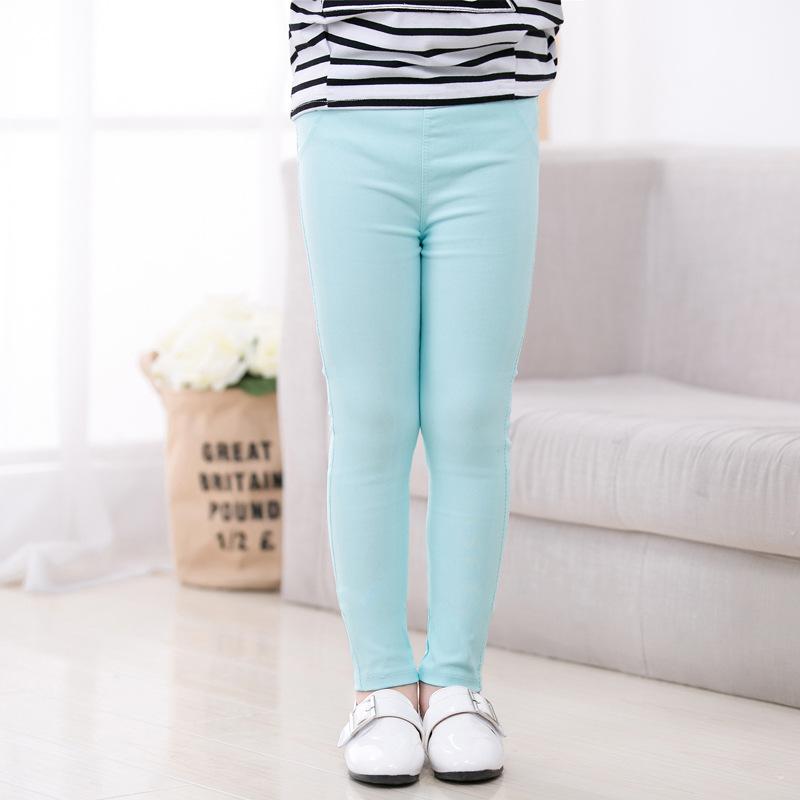 Детские эластичные прямые узкие брюки-карандаш для девочек на весну и осень