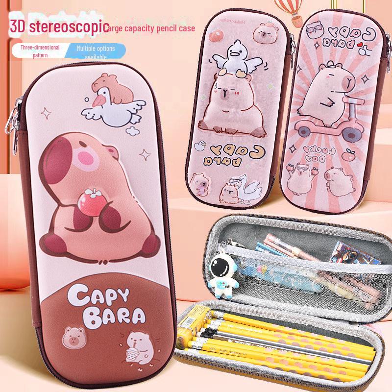 Capibara 3D Cartoon Pencil Case: Large Capacity, Multifunctional for Boys & Girls, Ideal for Primary School Students