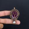 Рубиновый кулон Ювелирные изделия из драгоценных камней, Кулон ручной работы, обернутый медной проволокой 999 пробы, Ювелирные изделия новейшего дизайна
