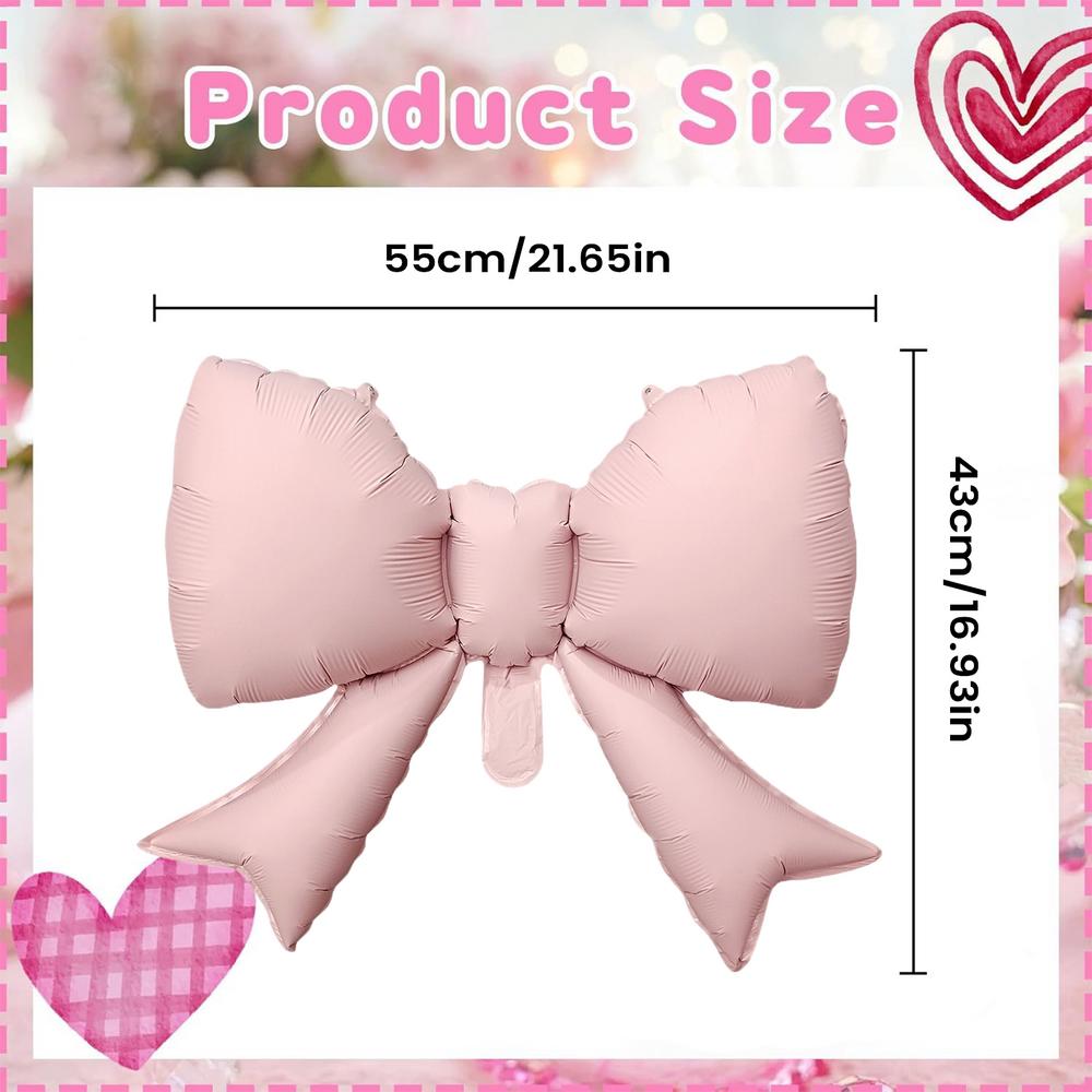 6PCS Bow Balloons Valentine's Day Decorations & Photo Prop Balloons for Birthday Wedding Bridal Shower Graduation Party