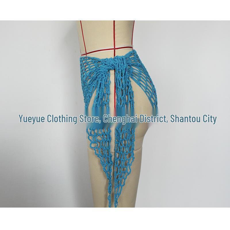 Hand-Crocheted Sequin Bikini Cover-Up Skirt