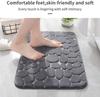 3D Non Slip Bathroom Mat Bath Mats Absorbent Doormat Carpet Cobblestone Embossed Door Floor Mats Machine Washable Quick Drying