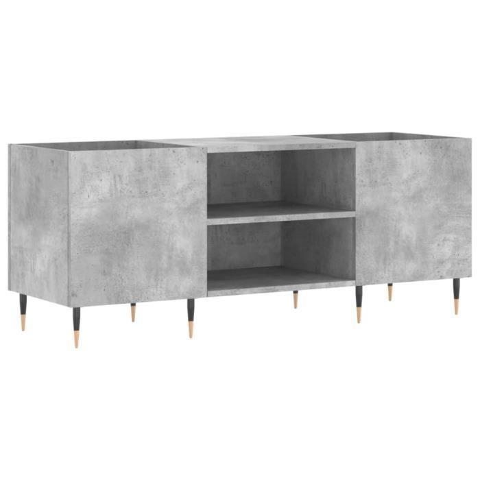 VidaXL Record Cabinet Concrete Grey 121x38x48 Cm Engineered Wood 831672