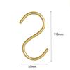 5pcs Aluminum Alloy S-Shape Hook,Closet Multifunctional S Hanger Hooks for Scarf Bags,Gold Hanging Hooks Home and Organization