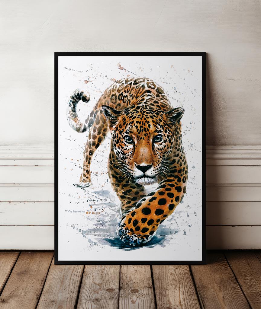 Poster Leopard Illustration Print Watercolor