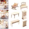 1: 12 деревянных имитационных игрушек колыбель детская кроватка DIY миниатюрная спальня кукольный домик кукольный дом