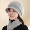 New Women Winter Beret Hats Thick Knitted Rabbit Fur Caps Wool Knitted Female Berets Warm Cap Skullies Cabbie Beanies Hats