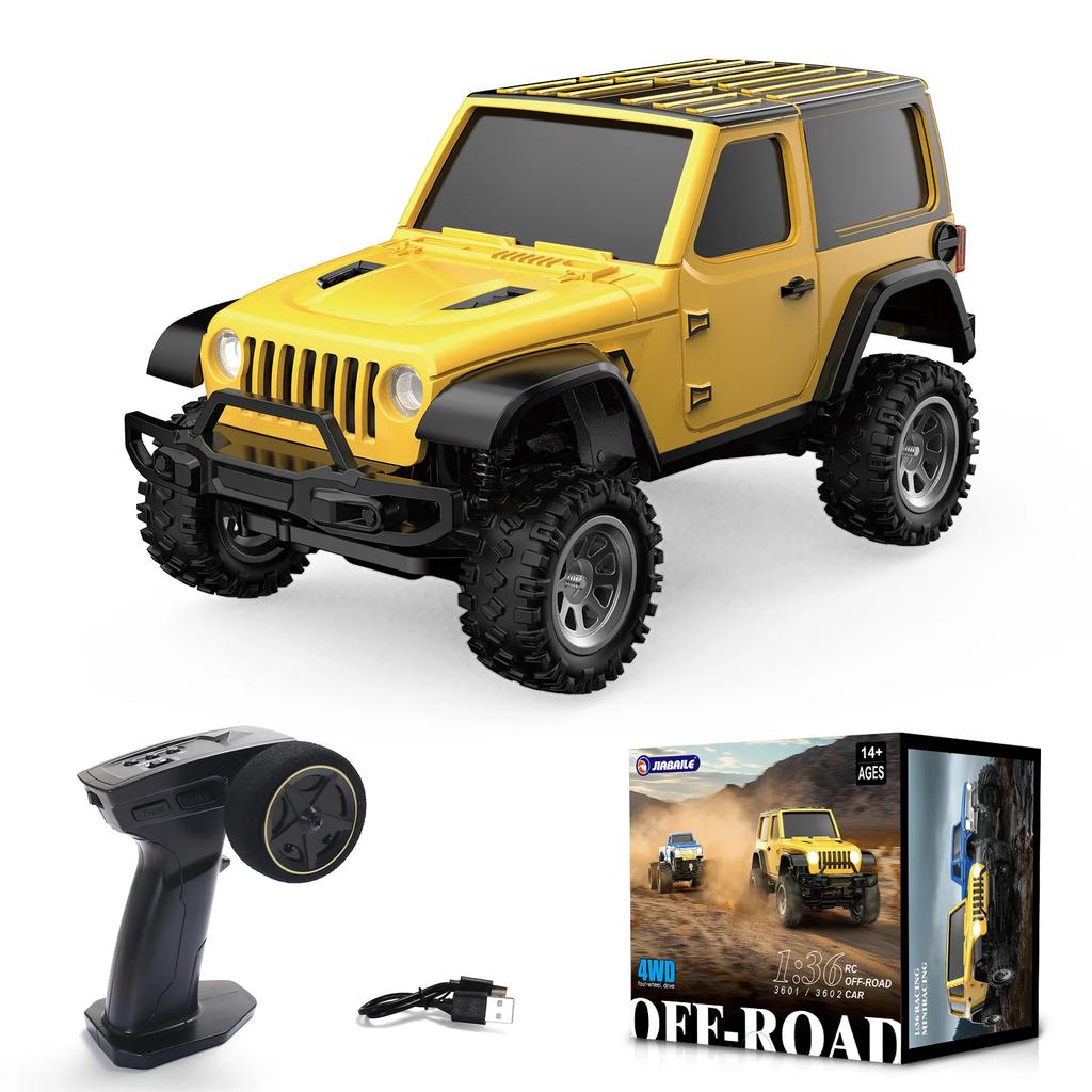 1/36 RC Car 4WD Off-road Climbing Crawler 2.4G Electric Remote Contorl Vehicle RTR Model with LED Lights Toys for Children