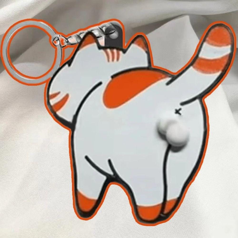 Exquisite Pull Play Egg Dog Keychain Pull Play Jewelry Keychain Trick Cat Bag Pendant  Women Men