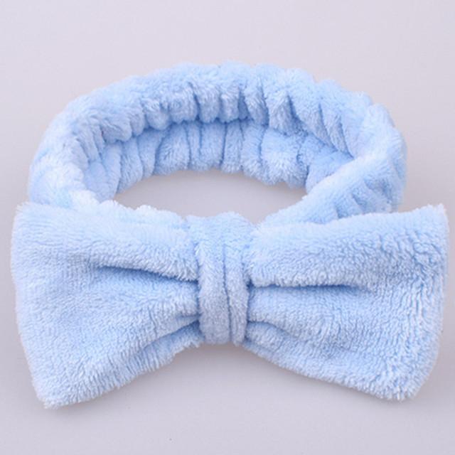 Банты для волос, повязки на голову для женщин, однотонная повязка на голову из кораллового флиса, эластичная повязка на голову с бантом, аксессуары для девочек, милый мягкий тюрбан, повязка