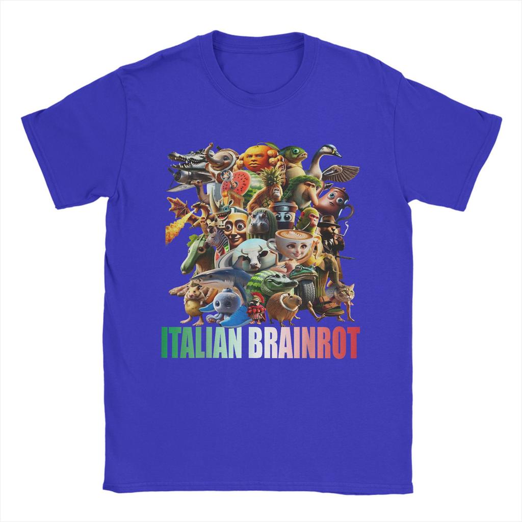 Italian Brainrot Characters Funny Meme Popular Trend Gen Z T Shirt Cotton T-Shirts For Men Tshirt Short Sleeve Awesome Tees