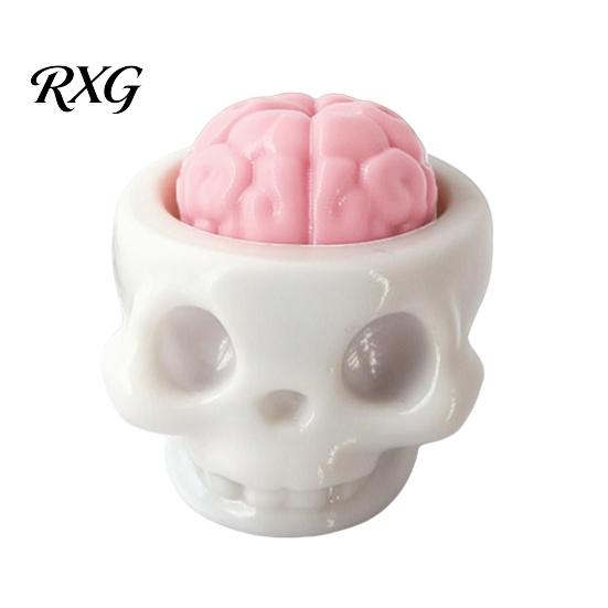 Brain Flower Desktop Ornament 3D Printed Skull Keyboard Clicker, Stress-Relief Keytop Bag Portable Fidget Gadget for Travel Charm, Creative Focus Aid