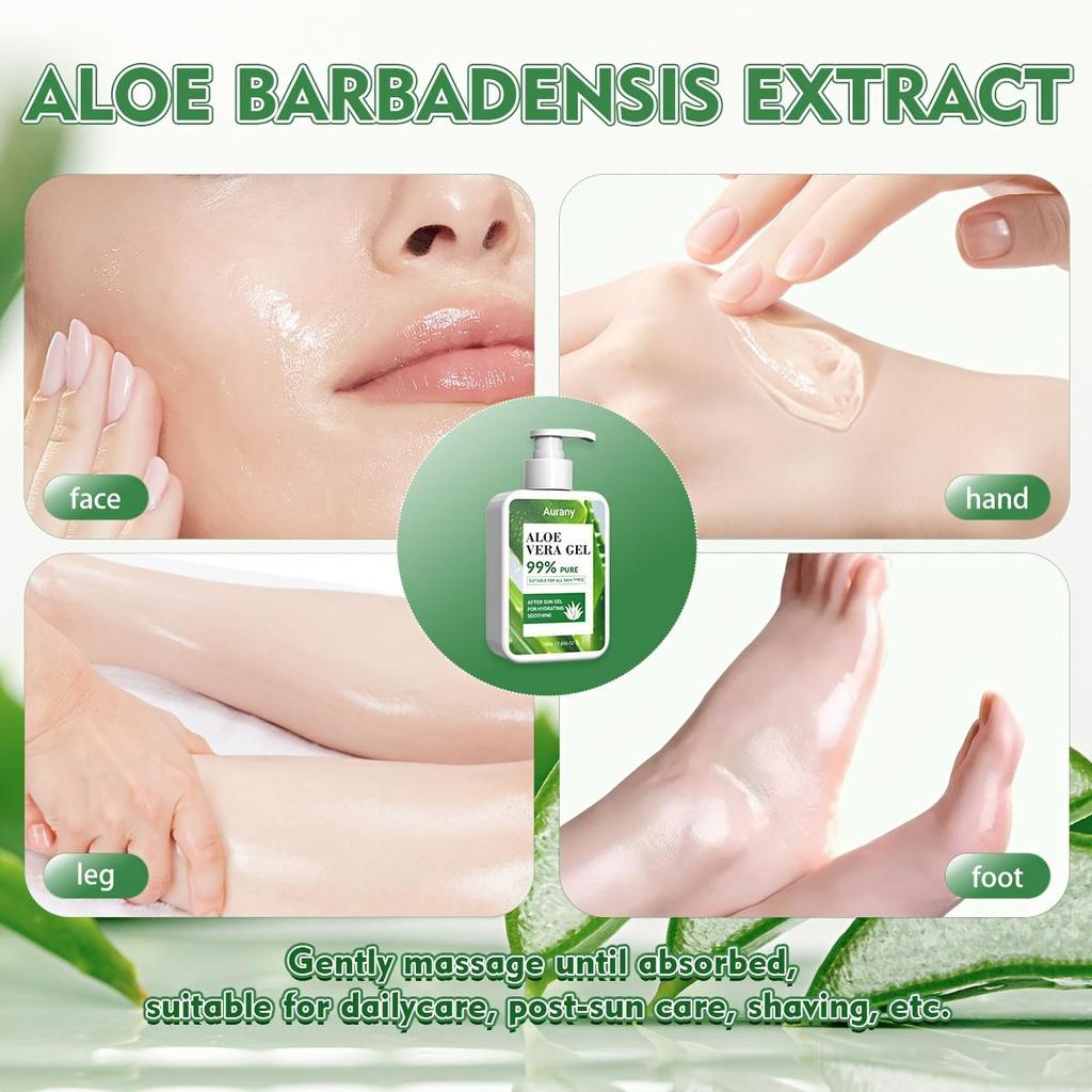 Aloe Vera Gel, Moisturizing Cream, High Purity Aloe, Soothing, Calming, Cooling, After Sun Repair, For Family Use-200g