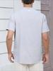 Летняя новая мужская легкая хлопково-льняная футболка с коротким рукавом и вырезом хенли - Дышащие повседневные однотонные топы, футболки базового стиля