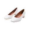 Where's That From Womens/Ladies Seattle Faux Leather Square Toe Low Block Heel Shoes