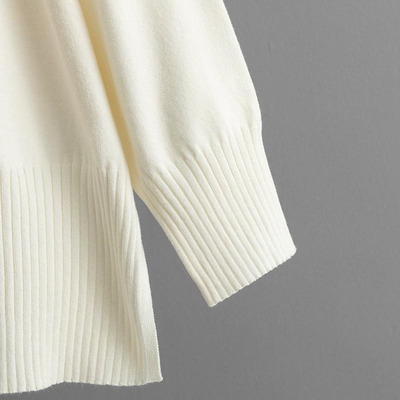 GMXIA Laid-back Style Round-neck Split Sweater Set for Women, Two Loose and Soft Knitted Sweaters for Autumn and Winter